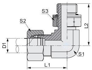 Tubos de conexión Cabeza hexagonal Codo Bsp Filamento ajustable de puntas con sellado de anillo O