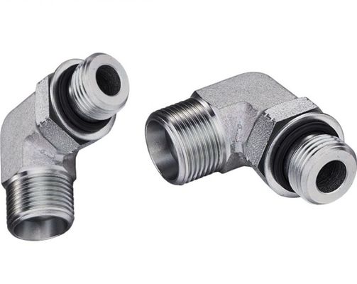 Instalación hidráulica SAE 90 grados Codo con extremos ajustables y sellado de anillo O