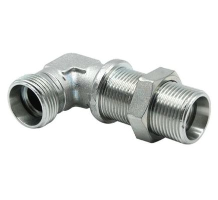 Hecho de acero de carbono medio mampara hidráulica 90 grados adaptador de manguera métrica hoja galvanizada