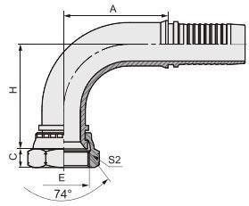 26791 Acero inoxidable Accesorios hidráulicos para mangueras para el hilo americano Jic 74 Sello de corte 90 Codo