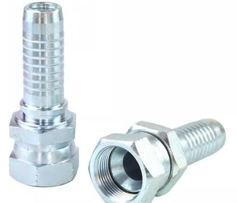Conectores de manguera hidráulica femenina de acero inoxidable JIC reutilizables con cabeza hexagonal