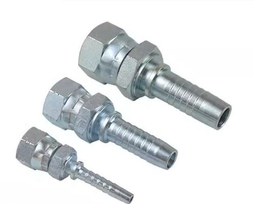 Conectores de manguera hidráulica femenina de acero inoxidable JIC reutilizables con cabeza hexagonal