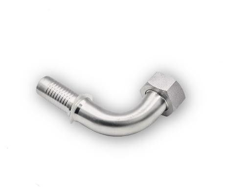 Hoja galvanizada de 90 grados métrica femenina de 24 grados cono O-anillo 20591 ajuste de manguera hidráulica