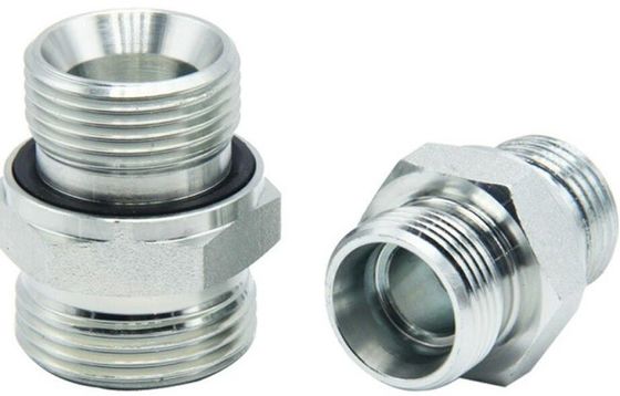 Capa galvanizada de montaje hidráulico recta doble hilo masculino conectores de manguera forjada