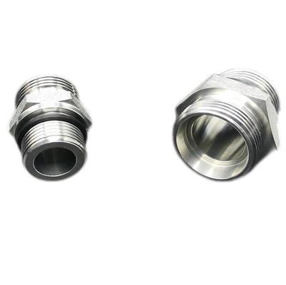 1CB Adaptador de manguera métrica masculino 24 cono L. T / Bsp Adaptadores masculinos hidráulicos de acero al carbono