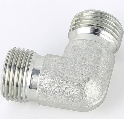 Adaptador de manguera hidráulica masculina métrica Codo de 90 grados para conexión de chapa galvanizada