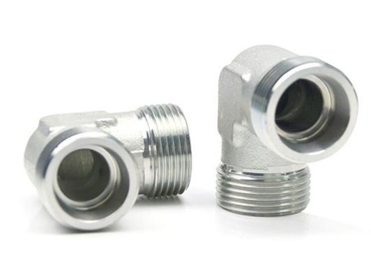 Adaptador de manguera hidráulica masculina de 1c9 90 grados de codo métrico en material de acero de carbono medio