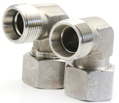 Adaptador de manguera hidráulica masculina de 1c9 90 grados de codo métrico en material de acero de carbono medio