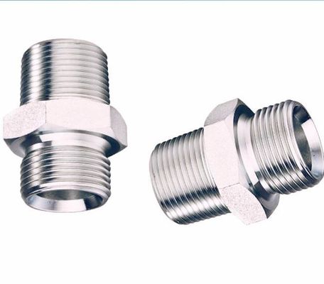 Fittings de manguera de acero inoxidable Bsp Adaptador macho a macho Sello de cono de 60 grados Componentes hidráulicos