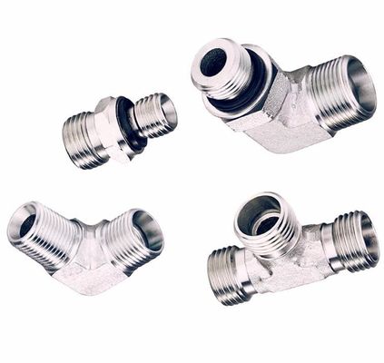 Adaptador de ajuste de manguera hidráulica para acero de carbono medio 90 45 grados ajuste de codo