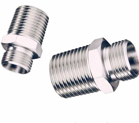Fittings hidráulicos de mangueras de alta presión con doble tubo de pezón y acero de carbono medio