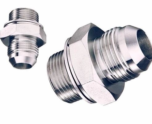 Adaptador hidráulico de acero de carbono medio con cabeza hexagonal para maquinaria agrícola