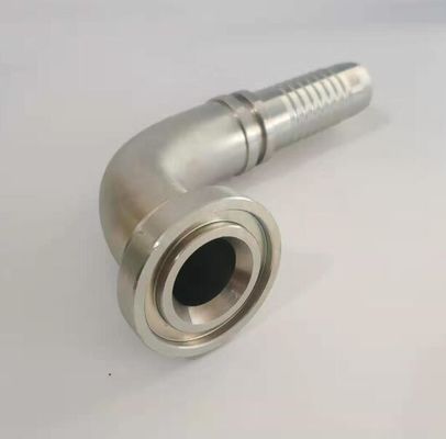 Hoja galvanizada 3000 Psi Flange hidráulico de una pieza de ajuste de 90 grados Accesorios de manguera de codo