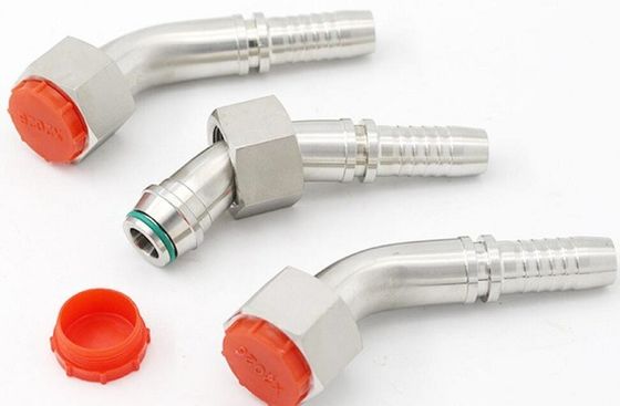 Larga vida útil Acero de carbono Ss 45 grados Codo Femenino Accesorio de manguera hidráulica métrica