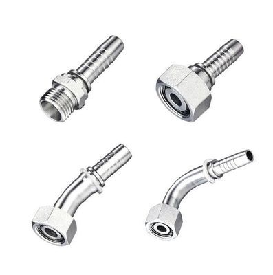 Acero inoxidable 45 grados Codo Hembra metrica manguera hidráulica con 24 cono O-anillo sello